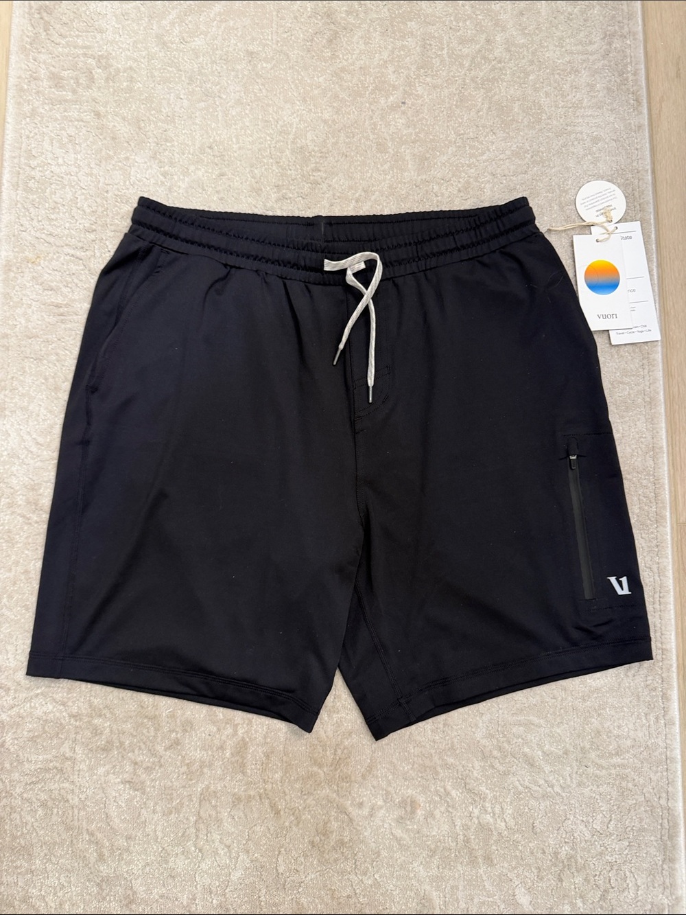 Vuori Black Athletic Drawcord Performance Shorts
